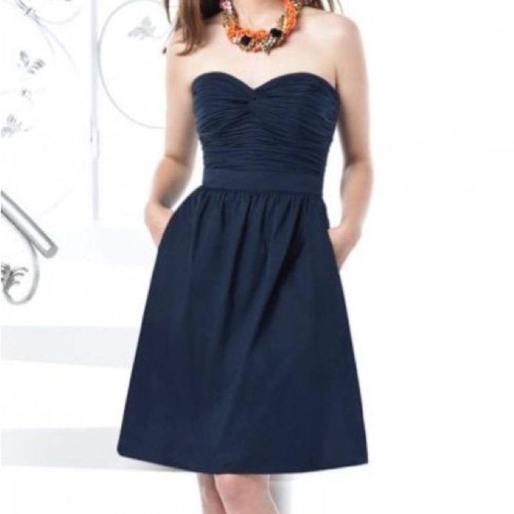 Dessy Collection Firecracker Strapless Cotton Bridesmaid Dress 2823 EUC Size 6 - Picture 10 of 11